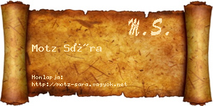 Motz Sára névjegykártya