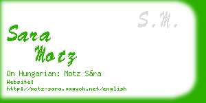 sara motz business card